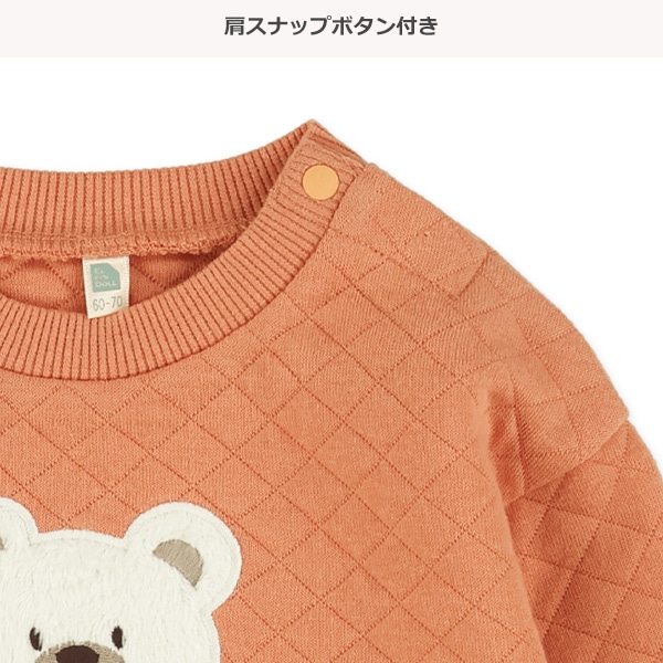 キルトくまアップリケ付きトレーナー