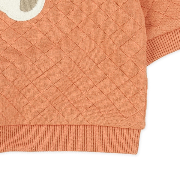 キルトくまアップリケ付きトレーナー