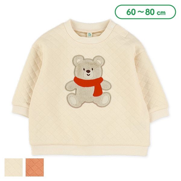 キルトくまアップリケ付きトレーナー