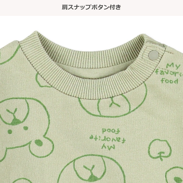 裏毛くま総柄トレーナー