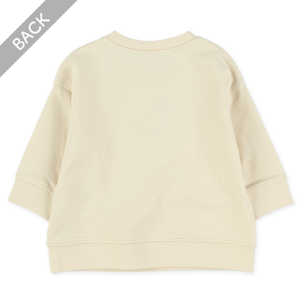 裏毛パイル恐竜アップリケトレーナー