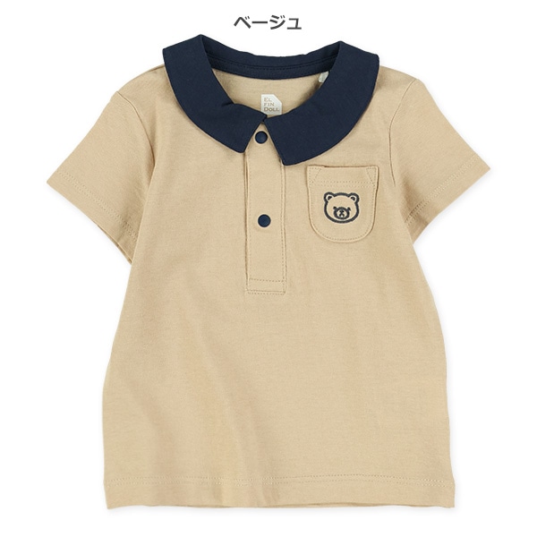 襟ポケット付き半袖Tシャツ