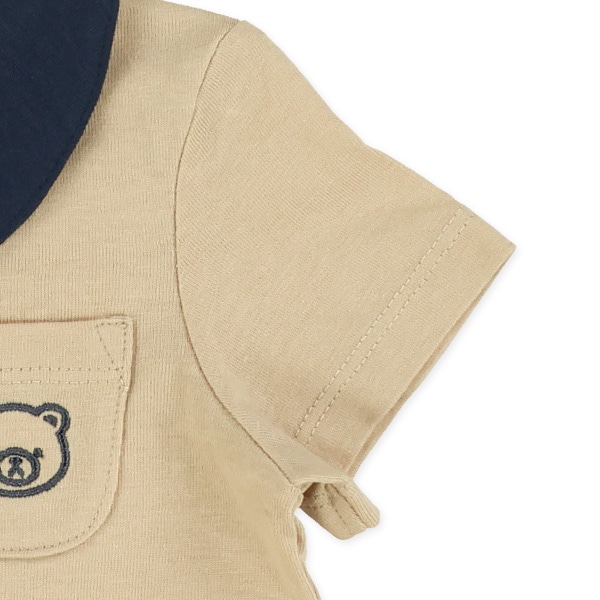 襟ポケット付き半袖Tシャツ