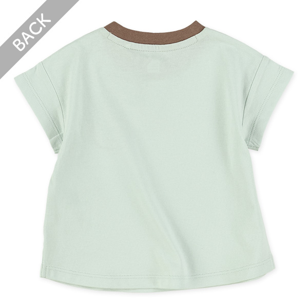 ポケット風刺繍付き半袖Tシャツ