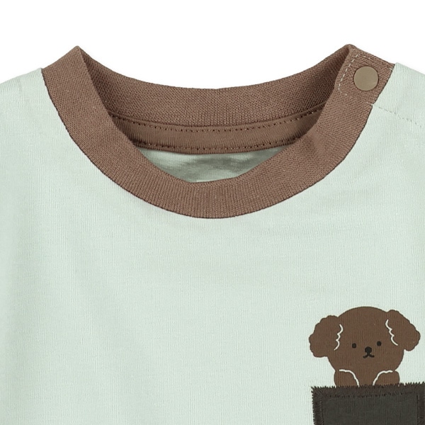 ポケット風刺繍付き半袖Tシャツ