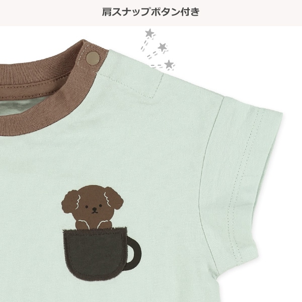 ポケット風刺繍付き半袖Tシャツ