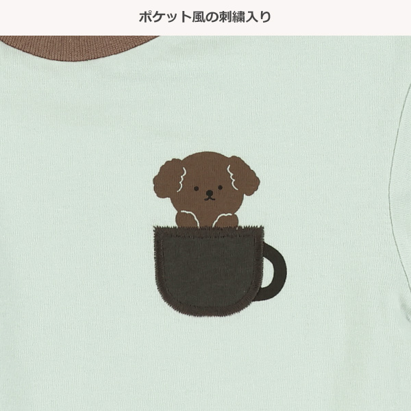 ポケット風刺繍付き半袖Tシャツ