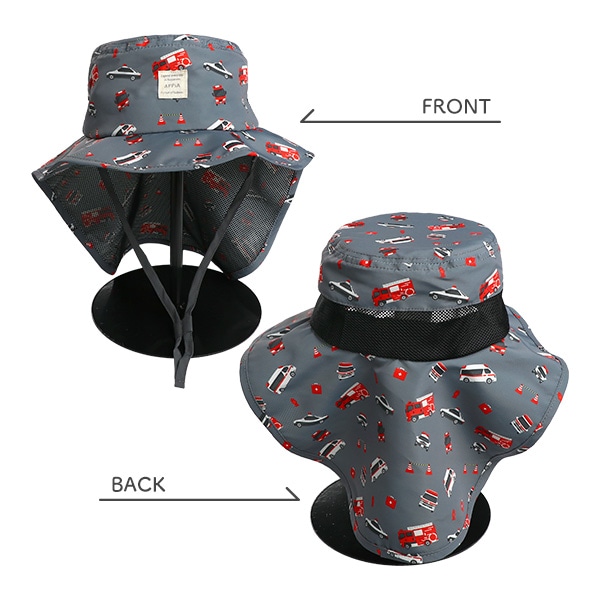 撥水遮光垂れ一体ハット