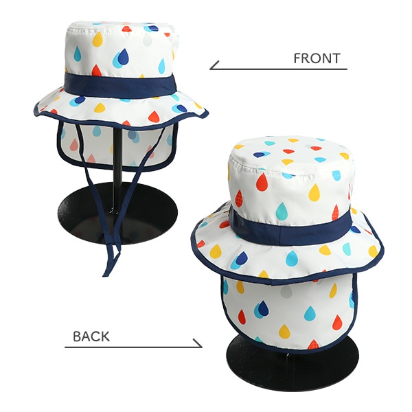 撥水遮光垂れ付きサファリハット