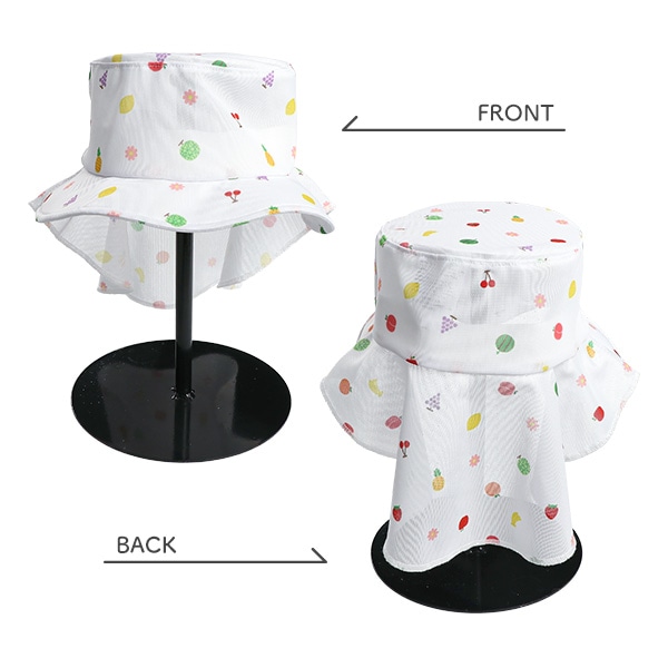 水陸両用垂れ付きメッシュハット（総柄）