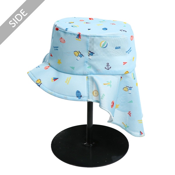 水陸両用垂れ付きメッシュハット（総柄）