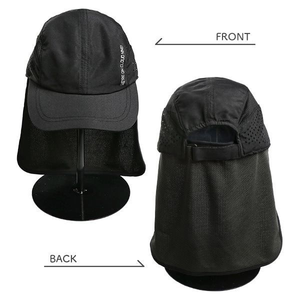 垂れ付きパンチングメッシュキャップ