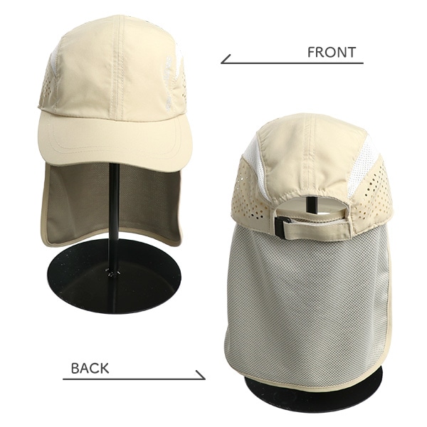 垂れ付きパンチングメッシュキャップ