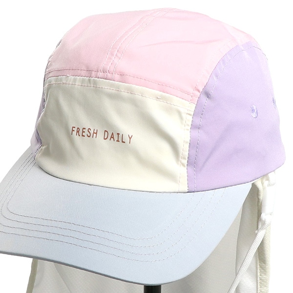 水陸両用垂れ付き冷感キャップ（配色・ジェット）