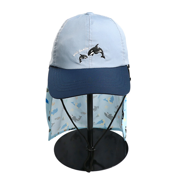 水陸両用垂れ付き冷感キャップ（シャチ）