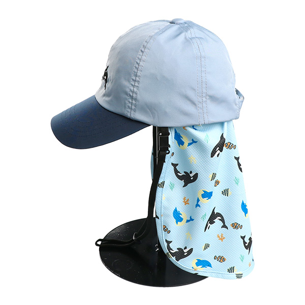 水陸両用垂れ付き冷感キャップ（シャチ）