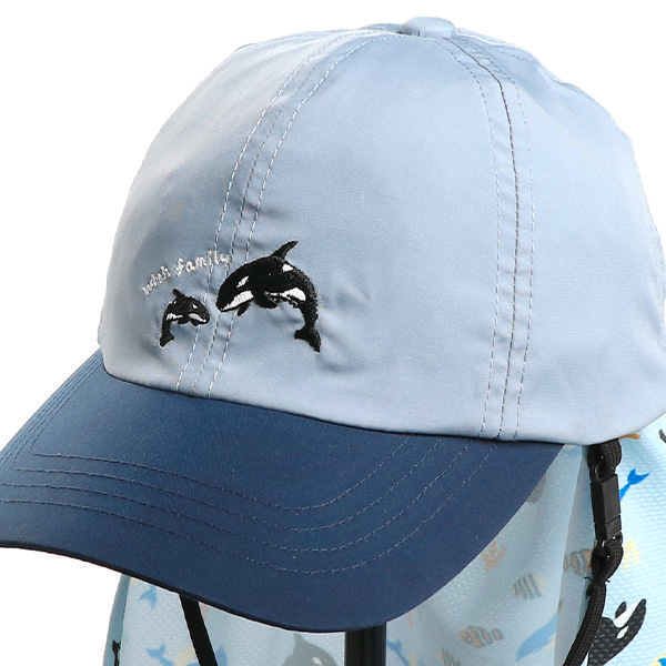 水陸両用垂れ付き冷感キャップ（シャチ）