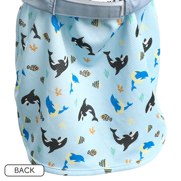 水陸両用垂れ付き冷感キャップ（シャチ）