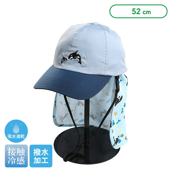 水陸両用垂れ付き冷感キャップ（シャチ）