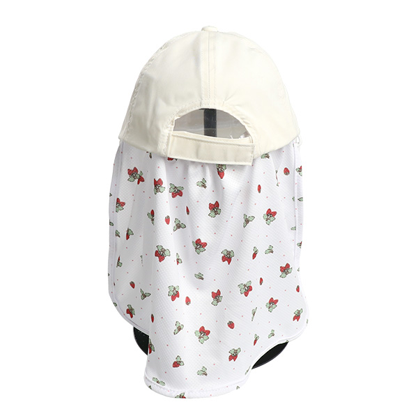 水陸両用垂れ付き冷感キャップ（いちご）