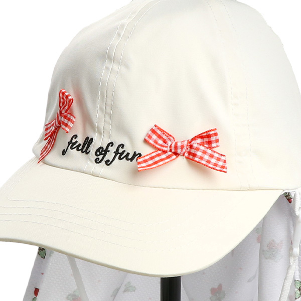 水陸両用垂れ付き冷感キャップ（いちご）