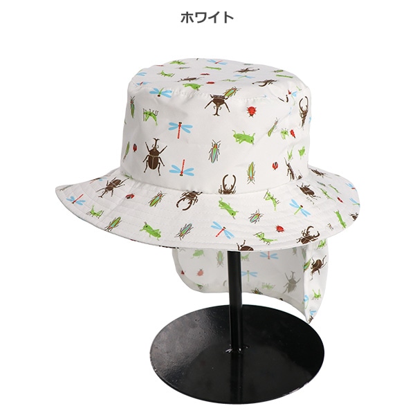 垂れ付きハット（昆虫総柄）
