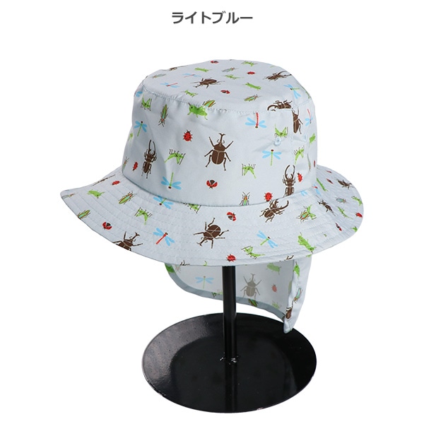 垂れ付きハット（昆虫総柄）