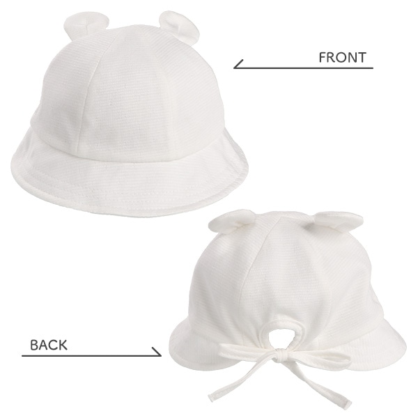 耳付きボンネット帽子