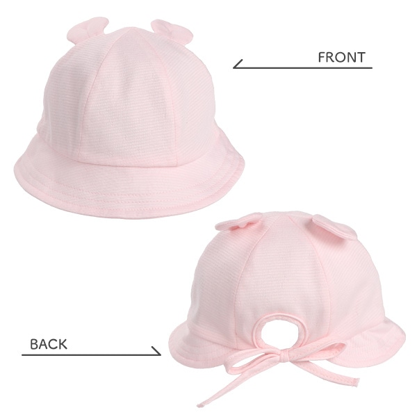 耳付きボンネット帽子