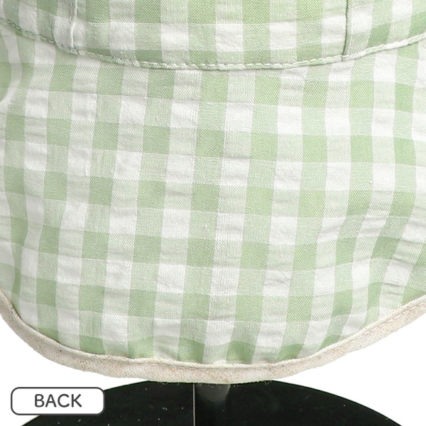 垂れ付き耳あり帽子（ナチュラルチェック）