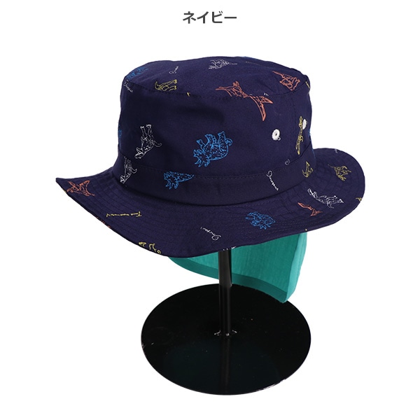 垂れ付きバケットハット（恐竜総柄）