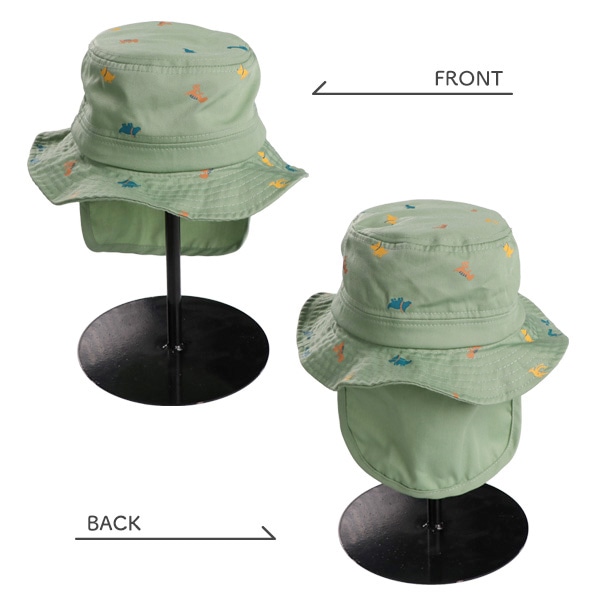 垂れ付きバケットハット（くすみダイナソー）