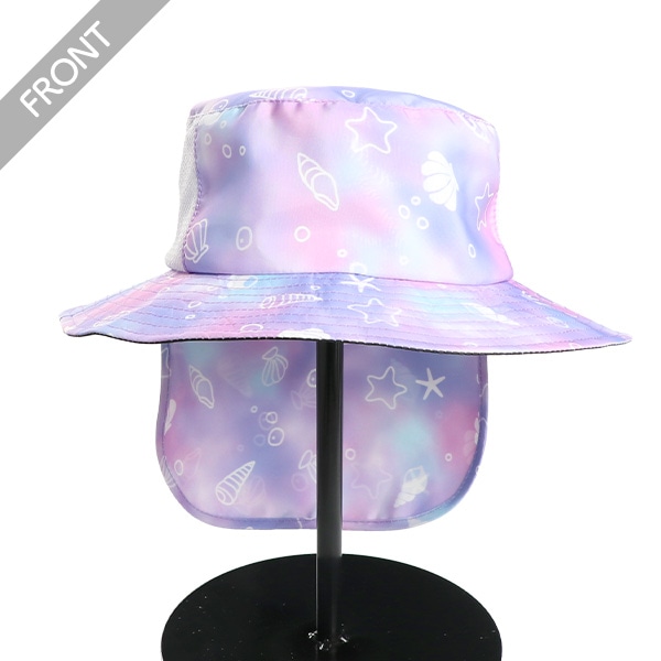 垂れ付きサイドメッシュ帽子（マリン）