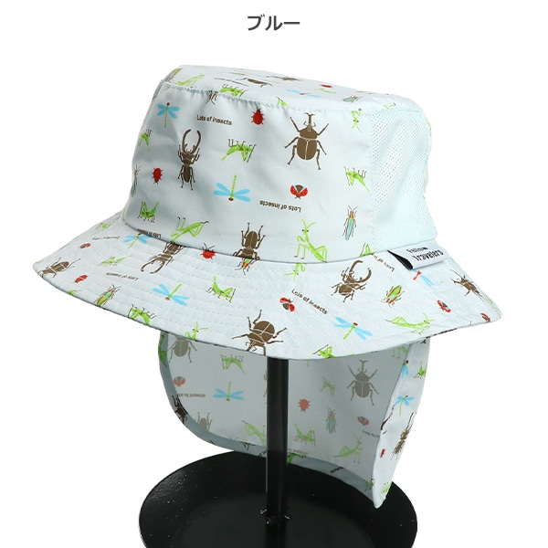 垂れ付きハット（昆虫総柄）