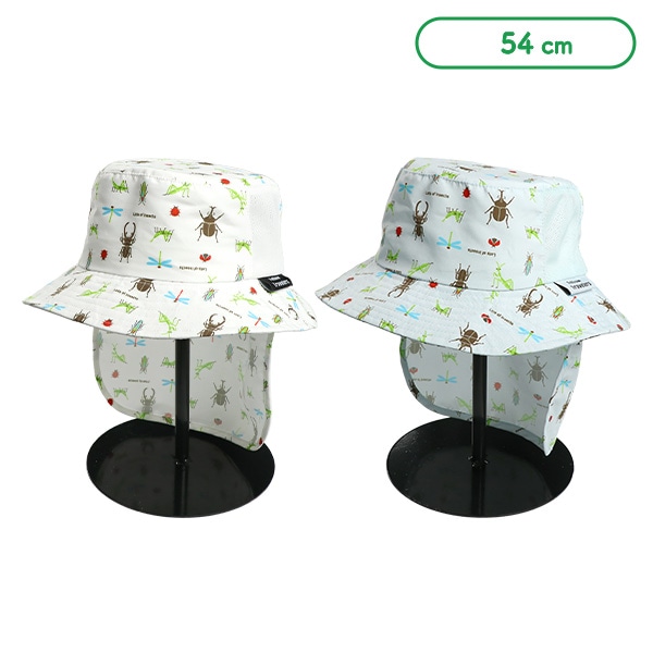 垂れ付きハット（昆虫総柄）