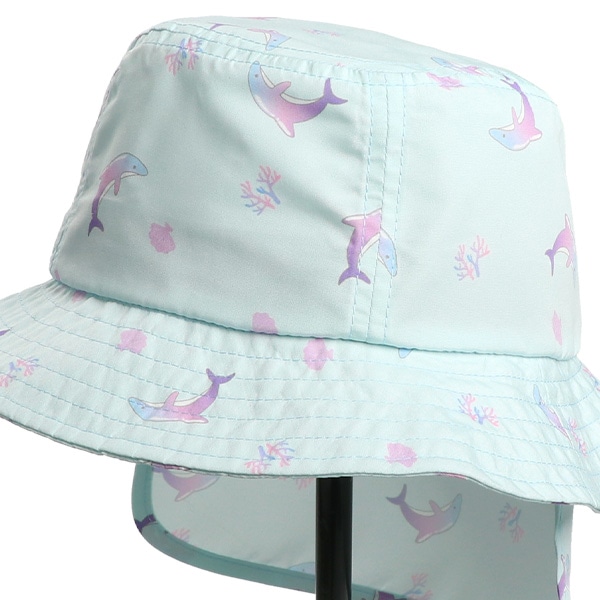 垂れ付きハット（イルカ総柄）