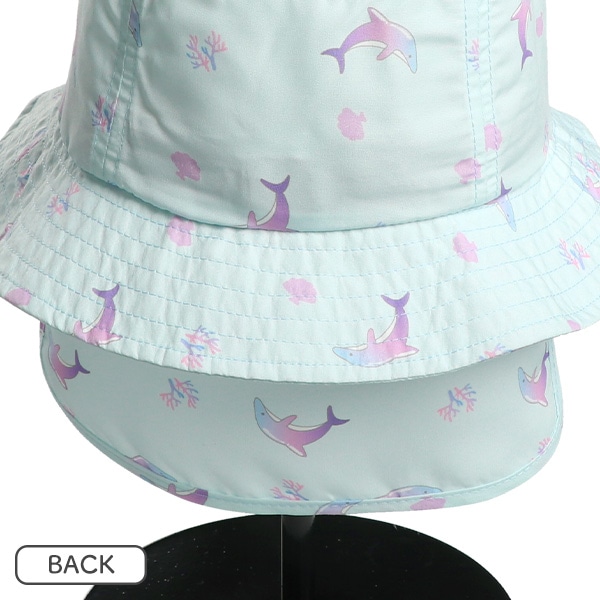 垂れ付きハット（イルカ総柄）