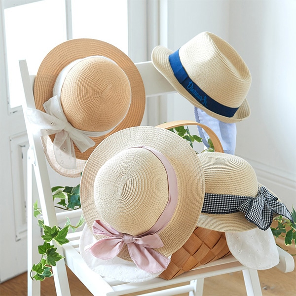 洗えるたためる垂れ付き帽子（太リボン）