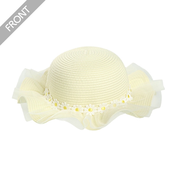 洗えるたためる垂れ付き帽子（チュール）