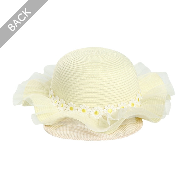 洗えるたためる垂れ付き帽子（チュール）