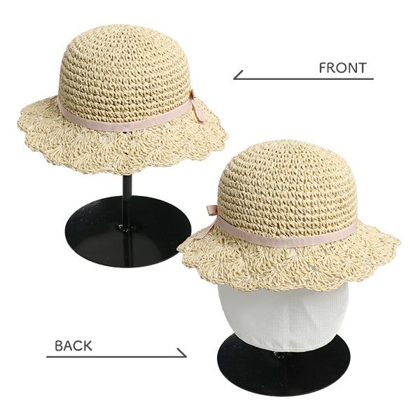 垂れ付き手編みキャペリン