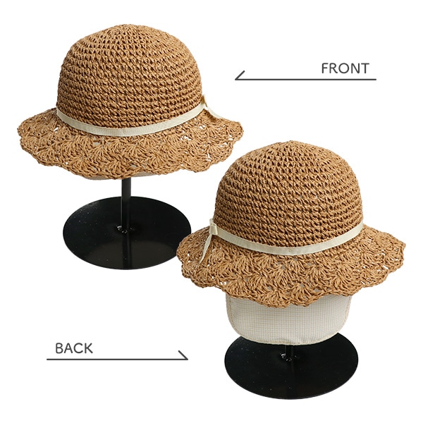 垂れ付き手編みキャペリン