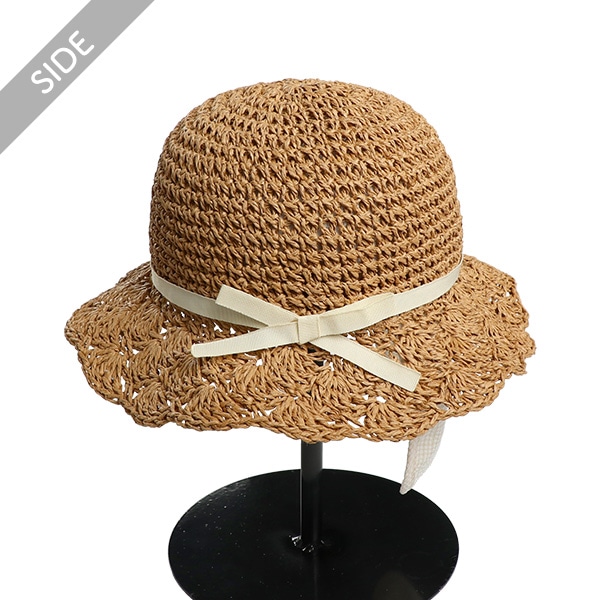 垂れ付き手編みキャペリン