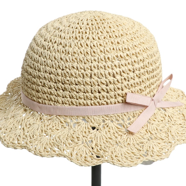 垂れ付き手編みキャペリン