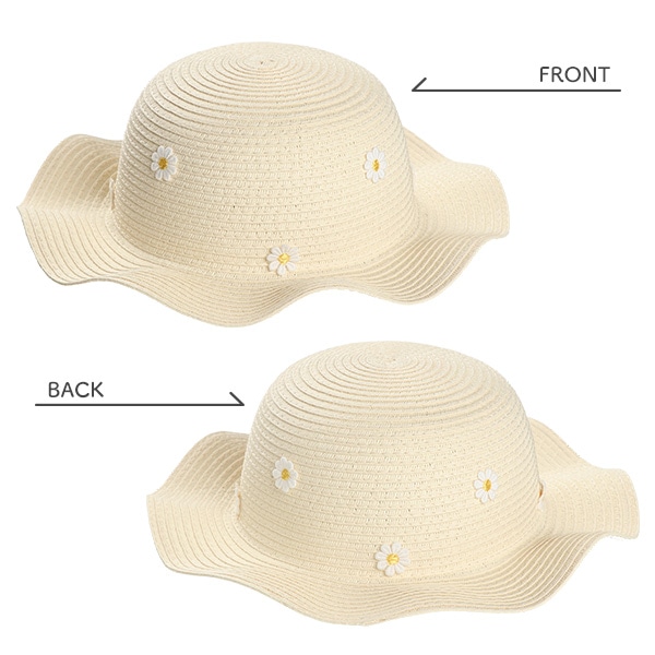 ペーパー波つば帽子（花モチーフ）