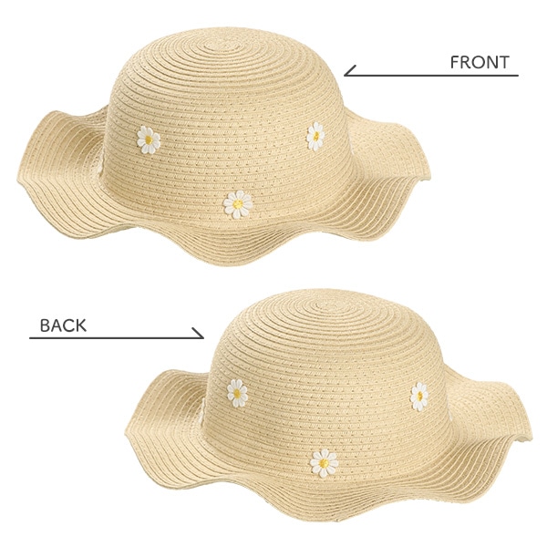 ペーパー波つば帽子（花モチーフ）