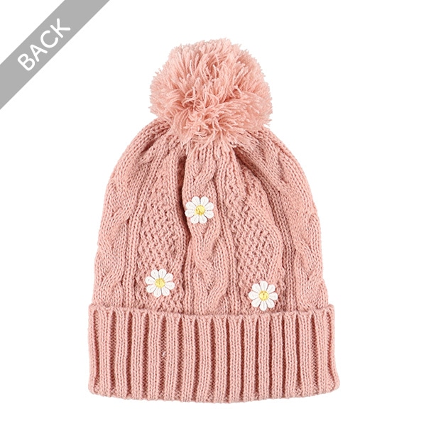 梵天付きニット帽子（花モチーフ） | 西松屋オンラインストア