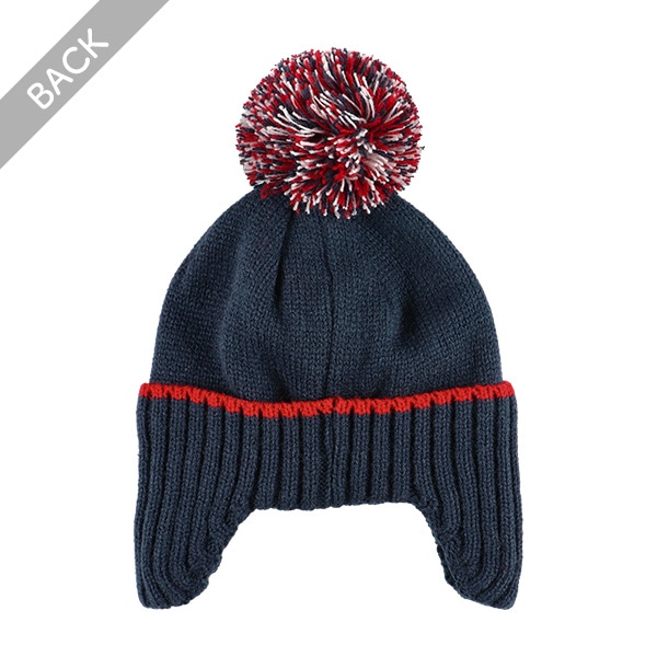 シコロ付きニット帽子（くるま刺繍）