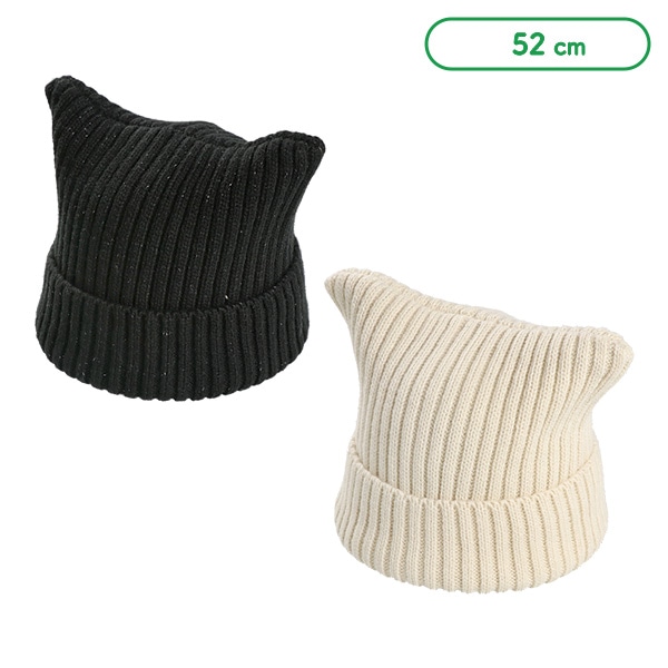 ラメネコ耳ニット帽子