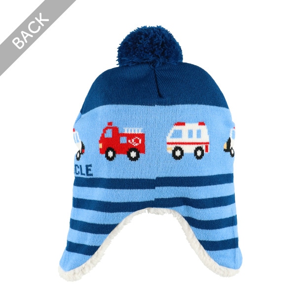 耳ありニット帽子（パトカー）